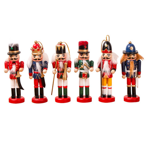 12CM Decorative Pendant Props Christmas Tree Hanging Decorations Nutcracker Shape Wooden Soldier Puppet Tin Toy Supplies ► Photo 1/6