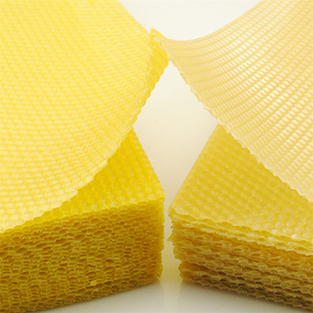 30x Beeswax Sheets Texture Bee Wax Coated Honey Frame Foundation Flake Nest Base 