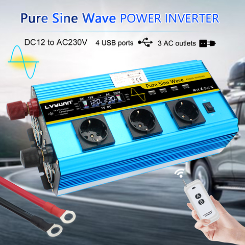 5000W Inverter 12v 220v Pure Sine Wave Car Inverter Wireless Inversor Solar Senoidal Pura Inversor Convertidor 12v a 220V ► Photo 1/6