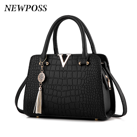 Fashion Women Handbags Tassel PU Leather Totes Bag Top-handle Embroidery Crossbody Bag Shoulder Bag Lady Simple Style Hand Bags ► Photo 1/6