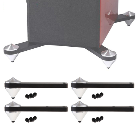 4 Pcs Speaker Spikes Set Aluminum Shock Absorbing Isolation Feet Stand HiFi Shockproof Base Pad Support Bracket Holder ► Photo 1/6