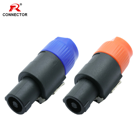 8pcs Speak Connectors, NL4FC, 4 Poles, Speaker Male Plug Audio Wire Connector, Blue&Orange color ► Photo 1/6