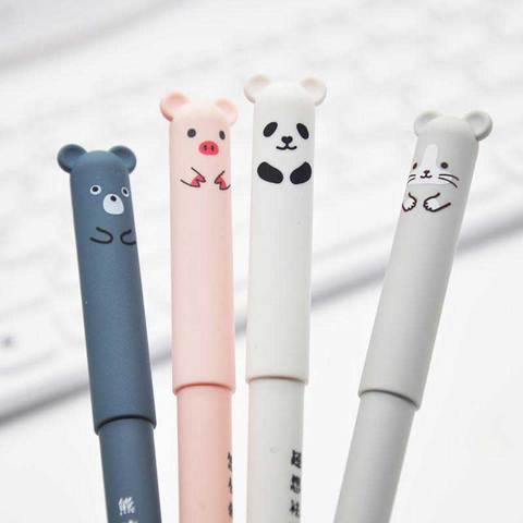 Kawaii Cartoon Erasable Pens - 0.35mm Cute Animal Gel Pen School Stationery  Supp