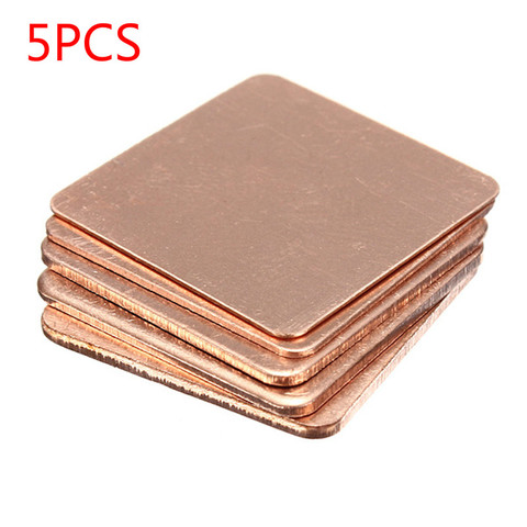 5 pcs Copper Heatsink, Thickness Heatsink Thermal Pad for Laptop, Chip Cooler, 0.3/0.5/0.8/1.0/1.2/1.5/2mm x 15x15/20x20mm. ► Photo 1/6