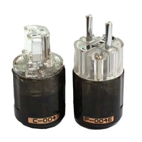 Oyaide C-004 P-004E Schuko Europe EU Power Plug Rhodium Plated  IEC Audio Connector Female-Male MATIHUR audio Transparent hifi ► Photo 1/3