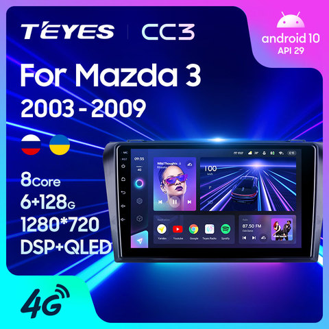 TEYES CC3 For Mazda 3 I For Mazda3 BK 2003 - 2009 Car Radio Multimedia Video Player Navigation stereo GPS Android 10 No 2din 2 din dvd ► Photo 1/6