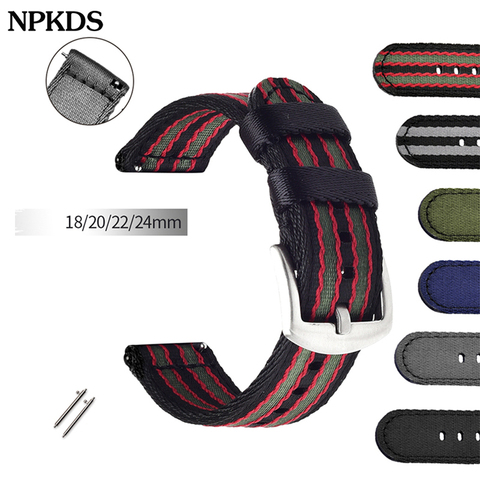 Watchband 18mm 20mm 22mm 24mm Nylon Strap NATO Quick Release Sport DW Canvas Replacement Band Bracelet High Quality Belt ► Photo 1/6