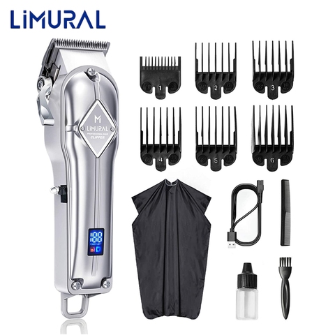 Professional Limural USB Charging Hair Clipper Cordless Shaver Electric Beard Trimmer Grooming Kit with LED Display for Men ► Photo 1/6