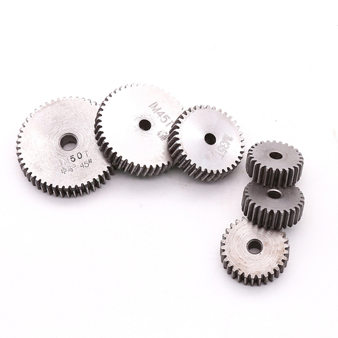 1 Module Spur Gear 28 29 30 31 32 35 36 40 45 50 60 90 100 Teeth No Steps 10mm Thickness Metal Transmission Gear 1pcs ► Photo 1/4