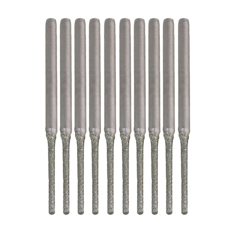 10x Lapidary Diamond Coated Solid Bits Gems Drilling Needle 1.2mm Silver ► Photo 1/3