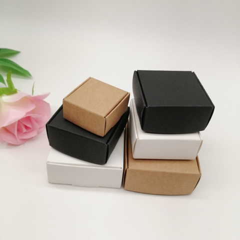 50pcs Black/White/Kraft Paper Box for Packaging Earring Jewlery Box Gift Cardboard Boxes Diy Jewelry Display Storage Packing Box ► Photo 1/6