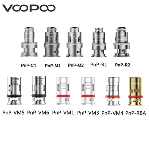 Original VOOPOO PnP Coil 0.2ohm VM5 /0.15ohm VM6 /0.6ohm RBA /0.3ohm VM1/0.45ohm VM3/0.6ohm VM4 for voopoo vinci /drag baby kit ► Photo 1/6