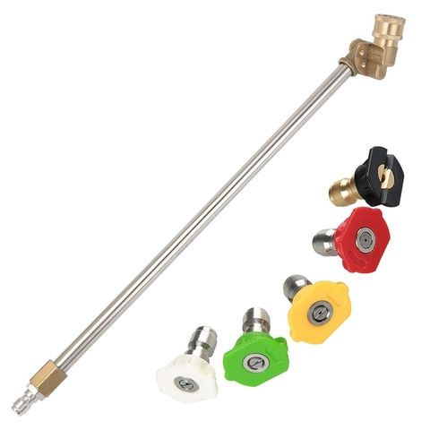 Pressure Washer Wand with Adjustable Angle Nozzle, 16 in ch Spray Lance 180 Degree with 5 Angles Quick Connect Pivot Adapter Cou ► Photo 1/6