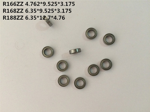 10pcs R166ZZ 4.762*9.525*3.175 R168ZZ R188ZZ 6.35*12.7*4.76 Inch Bearing Miniature Model Bearing Metal Shielded Ball Bearings ► Photo 1/3