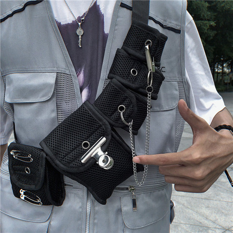 Streetwear Waist Bag Tactical Function Crossbody Pack Chest Bags With 5 Pockets Hip hop Unisex Waist Packs Phone Belt Bag YB326 ► Photo 1/6