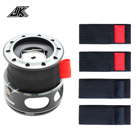 JK 4pcs/pack Black Elastic Fishing Spool Belt Fishing Reel Protection Belt Spinning Wheel Reel Accessories ► Photo 1/6