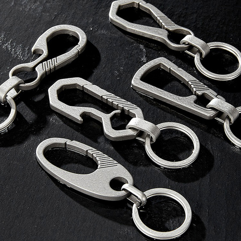 Titanium Keychain Luxury Car Key Ring Hanging Buckle Lightness Key Holder Bottle Opener for Man Male Creativity Gift Wholesale ► Photo 1/6