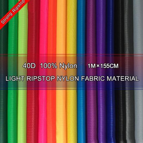 40D Thin Waterproof Ripstop Nylon Fabric PU Coated For Outdoor Fly a Kite Flags Making Accessories 20 Colors ► Photo 1/6