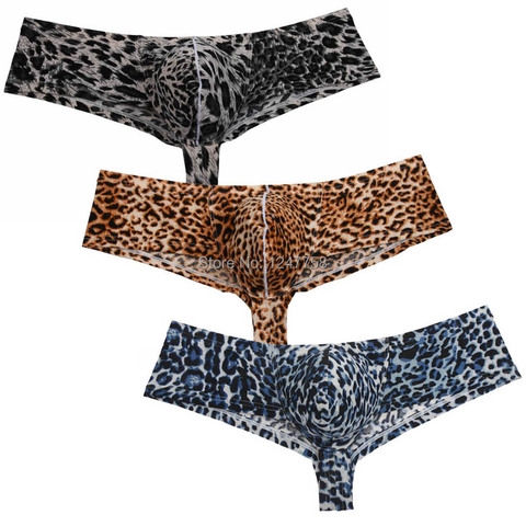 Sexy Low Waist Mini Boxer Men 1/2 Coverage Boxer Bulge Pouch Shorts Leopard Underwear Posing Trunks ► Photo 1/6