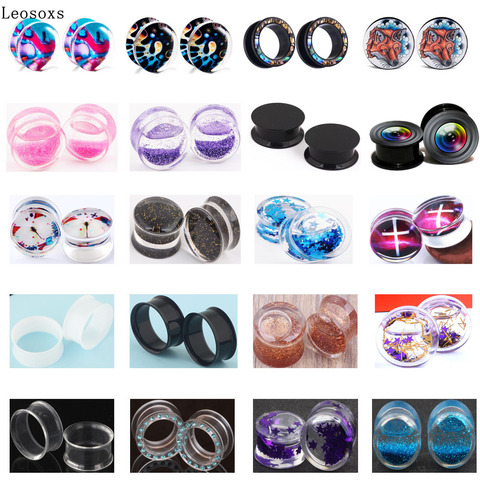 Leosoxs 2pc Acrylic Ear Plugs and Tunnels Ear Piercings Screwed Earring Expander4-25mm Ear Gauges Jewelry Piercings ► Photo 1/6