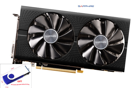 Used,SAPPHIRE Video Card RX 580 2048SP 4GB 256Bit GDDR5 Graphics Cards for AMD RX 500 series VGA Cards with 32GB U DISK ► Photo 1/5