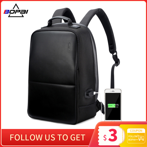 BOPAI Brand Men Laptop Backpack USB External Charge Computer Shoulders Anti-Theft Bagpack 15 Inch Waterproof Backpacking ► Photo 1/6