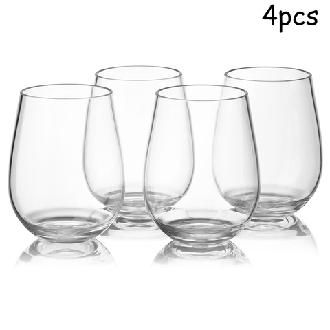 4pc/Set Shatterproof Plastic Wine Glass Unbreakable PCTG Red Wine Tumbler Glasses Cups Reusable Transparent Fruit Juice Beer Cup ► Photo 1/6