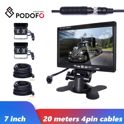 Podofo Car Monitor DC 12V-24V 7