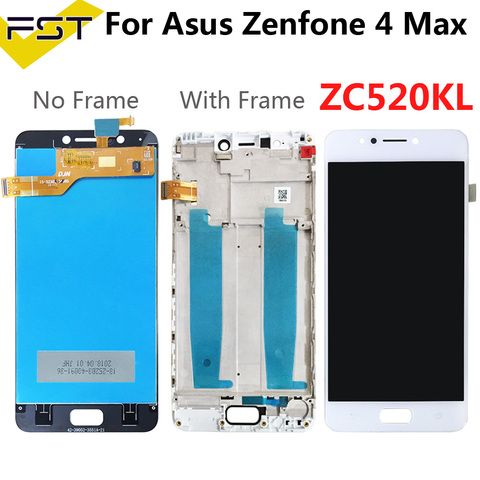 Black/White 5.2'' For Asus Zenfone 4 Max ZC520KL X00HD LCD Display+Touch Screen Digitizer Assembly With Frame Replacement Parts ► Photo 1/6
