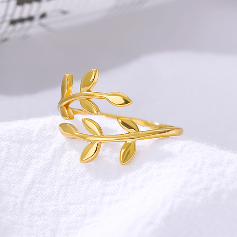 ICFTZWE Masonic Jewelry Anillos Mujer Bff Laurel Leaf Rings Stretch Knuckle Gold Finger Ring Women Christmas Gift ► Photo 1/6