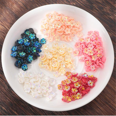 50pcs/lot new 8mm resin flower spacer beads for diy hair clip jewelry making accessories imitation shell loose beads with hole ► Photo 1/6