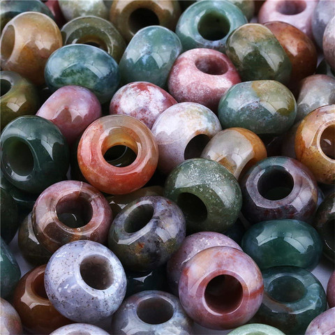 Julie Wang 10PCS 10/14mm Natural Stone Beads Multiple Styles Round Spacer Beads Big Hole Bracelet Jewelry Making Accessory ► Photo 1/6