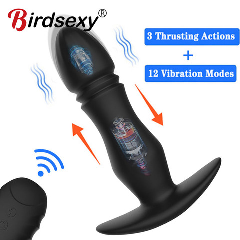 10 Speed Telescopic Prostate Massager Remote Control Anal Plug Butt Plug G-spot Stimulate Dildo Vibrator Sex Toys For Men Women ► Photo 1/6