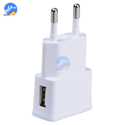 5V 2A USB Charger Head European EU Plug Adapter Power Adapter Adaptor White 1-port Wall Charger Quick Charge Travel Household ► Photo 1/5