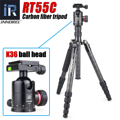 INNOREL RT55C Professional Carbon Fiber Tripod Travel Compact Camera Tripod Video Monopod with Ball Head & Quick Release Plate ► Photo 1/6