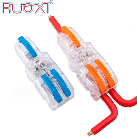 One-in-Multiple-Out Wire Connector, Color Handle, Branch Terminal, Transparent Shell, Combined Butt-Type Parallel Connector ► Photo 1/6