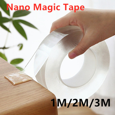 1PC Durable 1M/2M/3M Nano Magic Tape New Double Sided Tape Transparent No Trace Reusable Waterproof Adhesive Tape Cleanable ► Photo 1/6