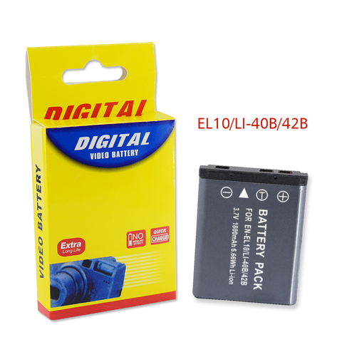 PALO 1PCS 1800mAh EN-EL10 EN EL10 LI-42B Li-40B LI42B 40B Camera Battery for nikon OLYMPUS U700 U710 FE230 FE340 FE290 FE360 ► Photo 1/6