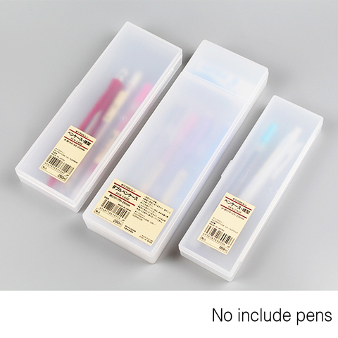 MUJI Frosted Translucent Pencil Case Non-toxic Simple Hard Plastic Pen Box Kids School Stationery Pencilcase Pencils Cases Gift ► Photo 1/6