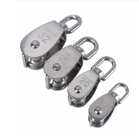 Stainless Steel Pulley M15/M20 M25 M32 Single Wheel Swivel Lifting Rope Pulley Set  Lifting Wheel Tools ► Photo 1/2