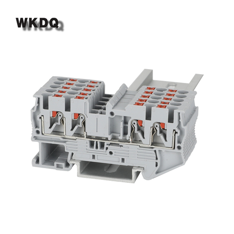 Din Rail Terminal Block PT 2.5-QUATTRO Electrical Wire Spring Connection Push In 4 Conductors 10pcs wire connector ► Photo 1/6