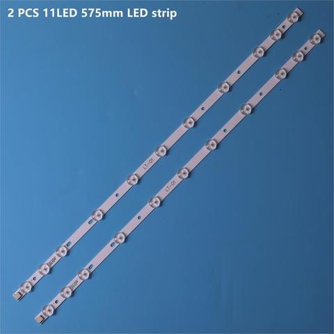 2pcs x 32 inch LED Backlight Strip Replacement for VESTEL 32D1334DB VES315WNDL-01 VES315WNDS-2D-R02 VES315WNDA-01 11-LEDs 574mm ► Photo 1/4
