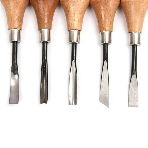 5pc/set Wood Carving Chisels Set Knife Butt/Corner/Skew/Round/Arc Machete Woodcut Woodworking Craft Graver Cutter DIY Hand Tool ► Photo 1/6