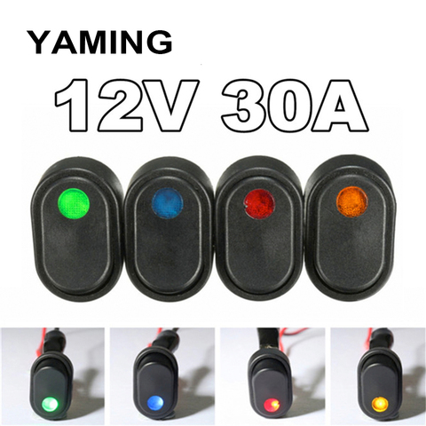 12V 30A Led Light DIY Rocker Toggle Switch SPST ON-OFF For Car Modification Truck Van Boat Push Button 3pins Black ► Photo 1/6