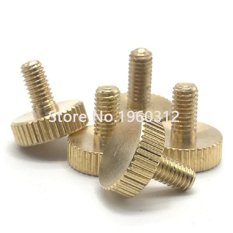 3-10pcs M3 M4 M5 M6 DIN653 GB835  Brass Thumb Screw  Knurling Flat Head Thumb Screw Hand Tighten Computer Screws ► Photo 1/3