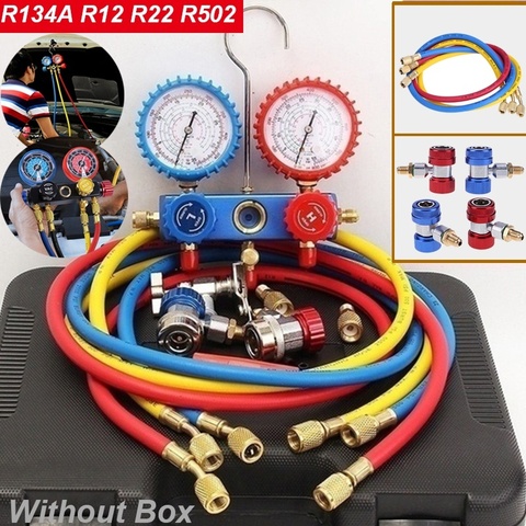 R134A R12 R22 R502 Current Divider Meter Tools Set Refrigerants Air Conditioning AC Diagnostic Manifold Gauges Double TableValve ► Photo 1/6