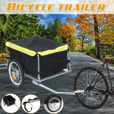 Bike Cargo Trailer Hand Wagon Bicycle Suitcase Luggage Storage Trailer Cart Carrier Removable Transportation with Box Cover ► Photo 1/6