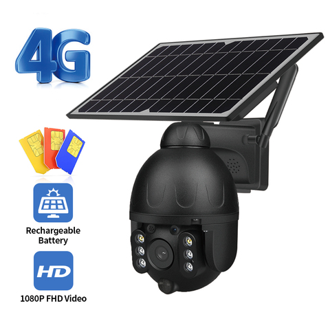 INQMEGA 4G SIM Or WiFI 1080P  Solar Panel Battery Security Camera  Outdoor PTZ CCTV Camera Smart Security Monitor Camera ► Photo 1/6