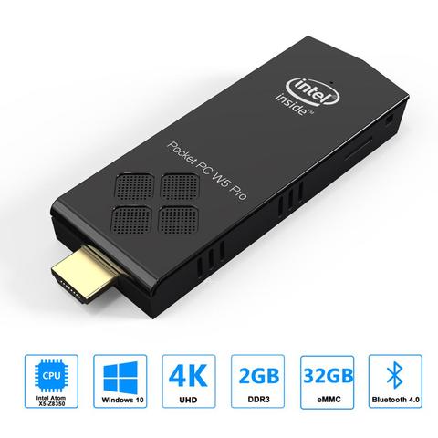 W5 pro Quad Core fanless Windows10 Mini pc stick Intel Atom x5-Z8350  RAM 4GB ROM 64GB 1000M lan office computer mini pc ► Photo 1/6