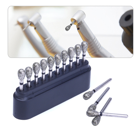 10pc/Boxes Dental Diamond Burs Drill Dental Burs Dia-burs for High Speed Handpiecess Medium Dentist Tools ► Photo 1/6